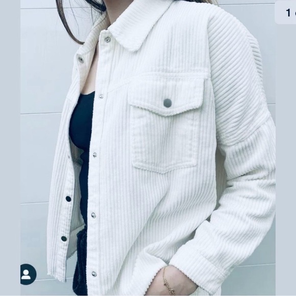 Zara Jackets & Blazers - Zara Cream Corduroy Shacket Jacket Button Front Pockets Size XS NWT.